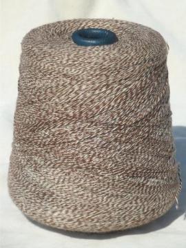 catalog photo of big old spool natural brown & white baker's twine stripe cotton linen thread