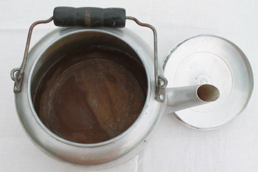 photo of big old tea kettle for camp kitchen, vintage Comet aluminum tea pot holds one gallon #7