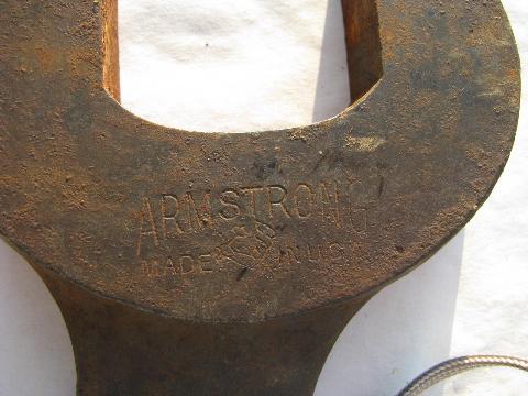 photo of big old vintage Armstrong Tool #43 engineer's wrench, 1-13/16'' & 1-5/8'' #2