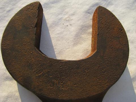 photo of big old vintage Armstrong Tool #43 engineer's wrench, 1-13/16'' & 1-5/8'' #4