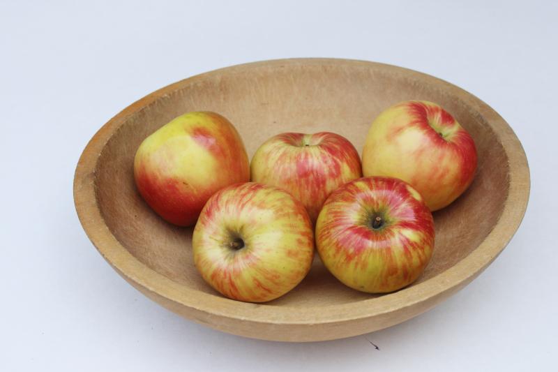 photo of big old wooden bowl, farmhouse primitive cottage decor, vintage Munising bowl #1