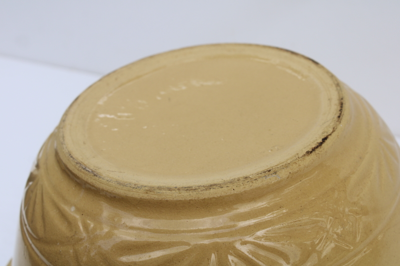 photo of big old yellow ware pottery mixing bowl 12 inch diameter, 1920s vintage Ransbottom Roseville?  #13