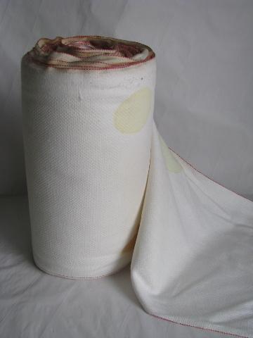 photo of big roll of vintage cotton roller towel fabric, from old bakery kitchen #1