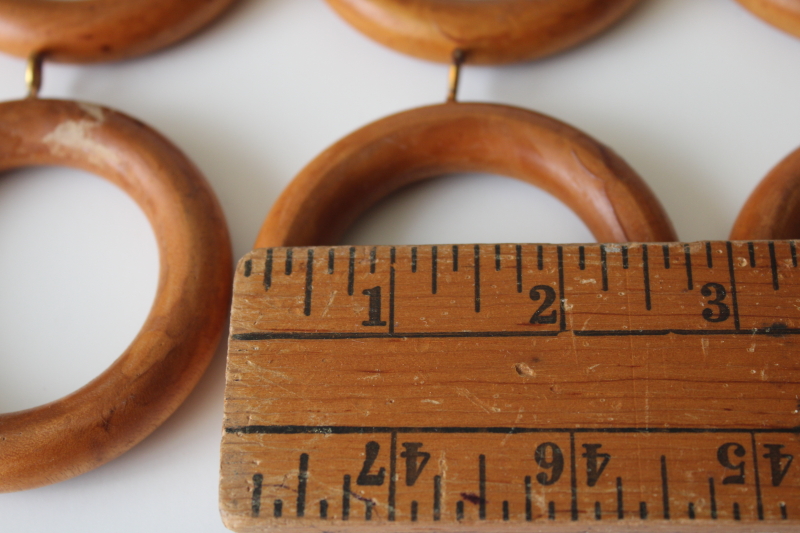 photo of big round wood curtain hanger rings, vintage farmhouse or modern boho style #2