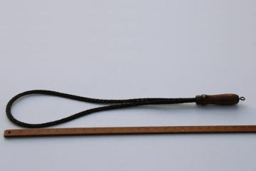 catalog photo of big rug beater w/ old wood handle, vintage wire cable braided wire paddle