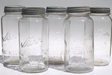 catalog photo of big two quart size glass mason jars, vintage canning jar kitchen canisters