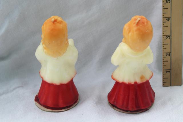 photo of big vintage Gurley candles holiday figural Christmas carolers choir boy & girl #4