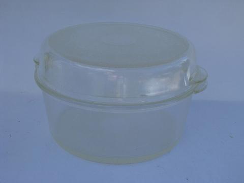 photo of big vintage heat flow glass ovenware dutch oven, Mary Dunbar / Jewel Tea #1