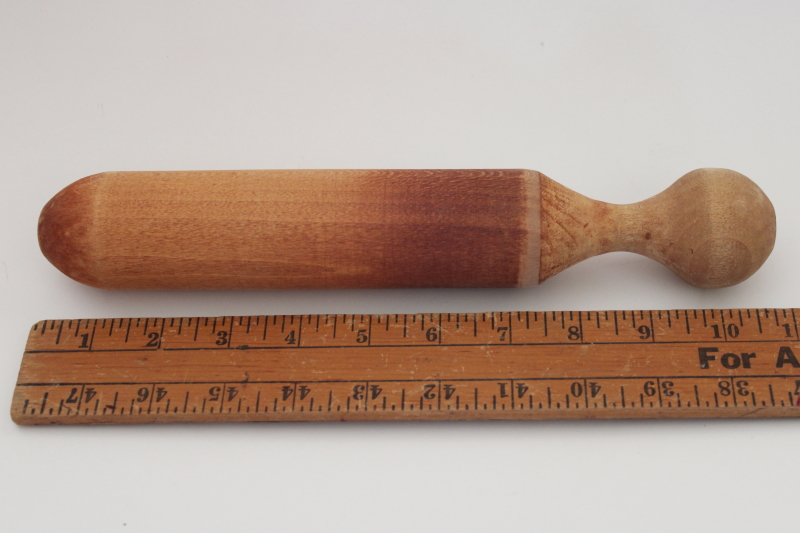 photo of big wood pestle or masher, primitive wooden kitchen tool for filling canning jars or crocks #1