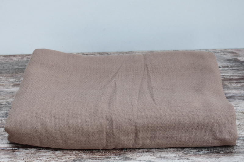 photo of birdseye texture crepe or challis fabric, coffee latte color vintage wool rayon blend material #1