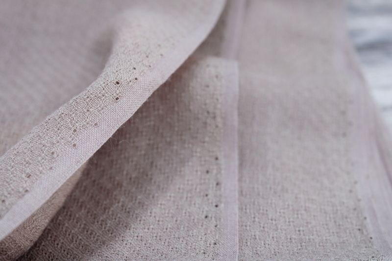 photo of birdseye texture crepe or challis fabric, coffee latte color vintage wool rayon blend material #2