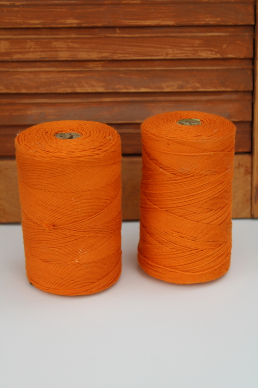 photo of bittersweet or deep pumpkin orange cotton string, vintage Mayville warp cord or bakers twine #1