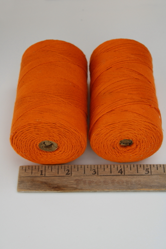 photo of bittersweet or deep pumpkin orange cotton string, vintage Mayville warp cord or bakers twine #2