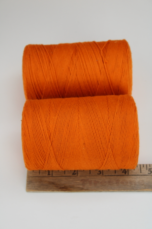 photo of bittersweet or deep pumpkin orange cotton string, vintage Mayville warp cord or bakers twine #3