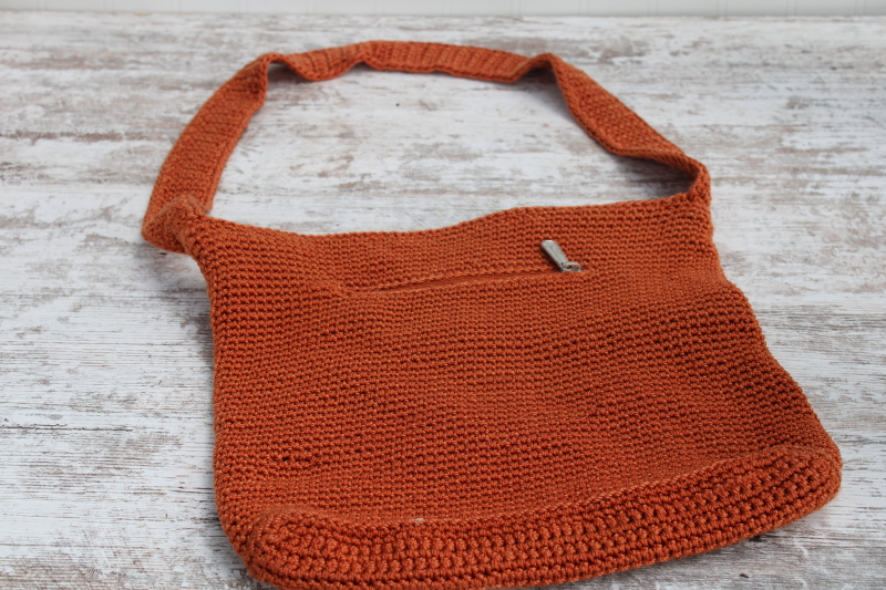 photo of bittersweet orange the Sak crochet shoulder bag, Y2K vintage purse #1