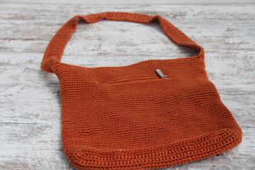 bittersweet orange the Sak crochet shoulder bag, Y2K vintage purse