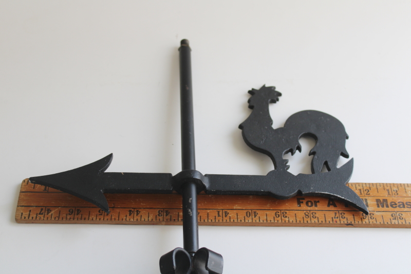 photo of black forged iron rooster weathervane vintage lamp Furlong Pennsylvania folk art  #10