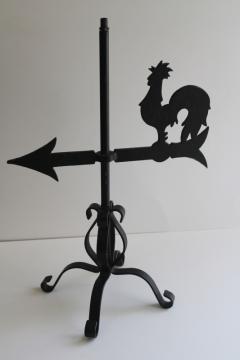 catalog photo of black forged iron rooster weathervane vintage lamp Furlong Pennsylvania folk art 