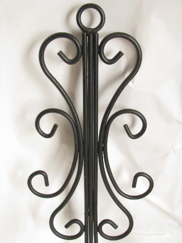 photo of black iron candelabra wall sconces, vintage candle sconce pair #5