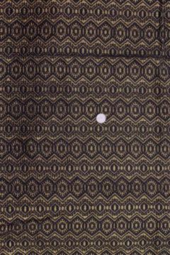 catalog photo of black & metallic gold runner cloth, vintage handwoven fabric 34w x 3 yards