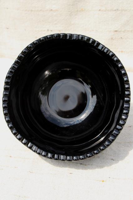 photo of black milk glass Tiara Monarch pattern pressed glass bowl, 70s 80s vintage #5