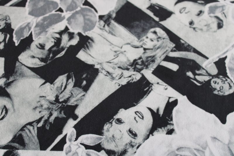 photo of black & white photos Hollywood bombshell girls print fabric stretch poly microfiber #3