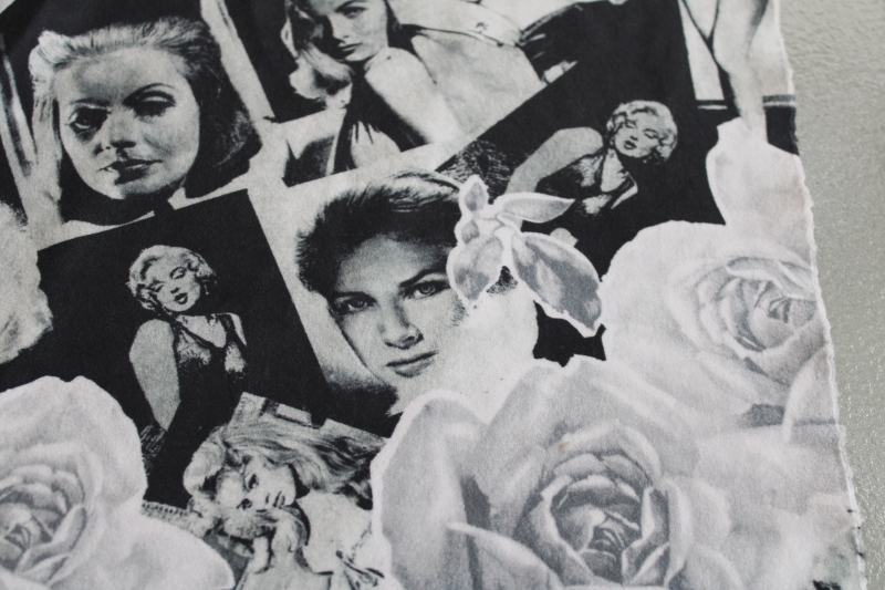 photo of black & white photos Hollywood bombshell girls print fabric stretch poly microfiber #4