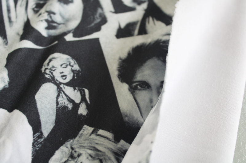 photo of black & white photos Hollywood bombshell girls print fabric stretch poly microfiber #5