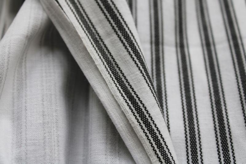 photo of black & white ticking stripe print cotton, vintage primitive / modern farmhouse style #3