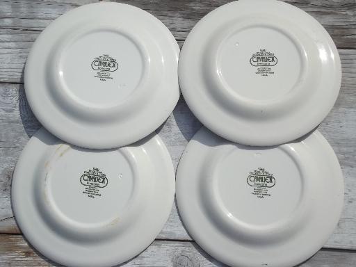 photo of blue & white Currier & Ives grist mill dinner plates vintage Royal china #5