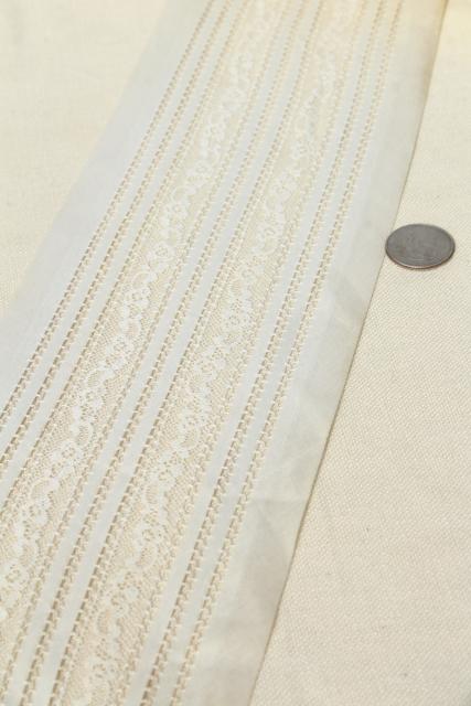 photo of bolts of antique vintage wide lace insertion, white cotton batiste french alencon lace #5