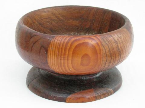 photo of bowl of tropical fruit, vintage monkey pod wood #3