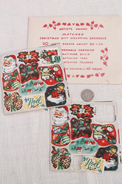 photo of box of vintage gift wrap wrapping paper, cute retro print graphics for party, holidays #4