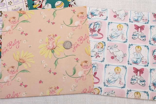 photo of box of vintage gift wrap wrapping paper, cute retro print graphics for party, holidays #9