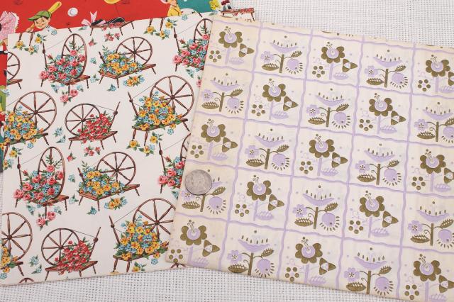 photo of box of vintage gift wrap wrapping paper, cute retro print graphics for party, holidays #10