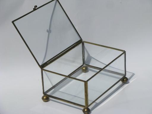 photo of brass edged glass display box for treasures or natural history mounts #3