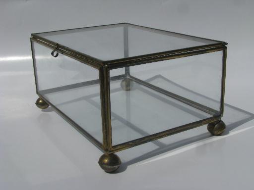 photo of brass edged glass display box for treasures or natural history mounts #5