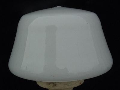 photo of brass schoolhouse light original glass shade #3