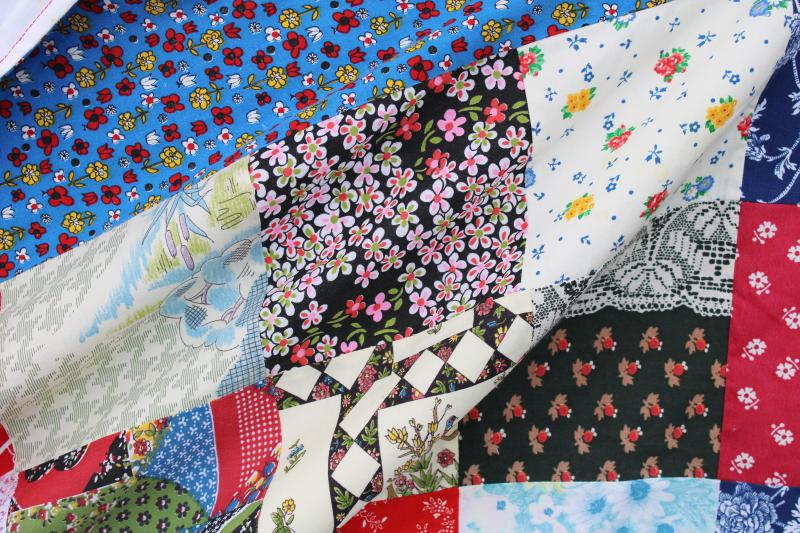 photo of bright boho patchwork quilt or tablecloth, hippie vintage 1970s retro #7