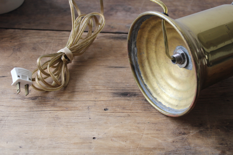 photo of bright polished brass Turner Hot Blast blow torch primitive antique tool converted to electric lamp  #8