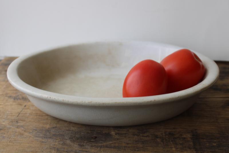 photo of browned old white ironstone china bowl, large oval basin w/ antique English backstamp #1