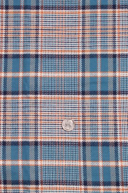 photo of brushed heavy flannel fabric, winter weight warm work shirt material, cotton blend plaid #1