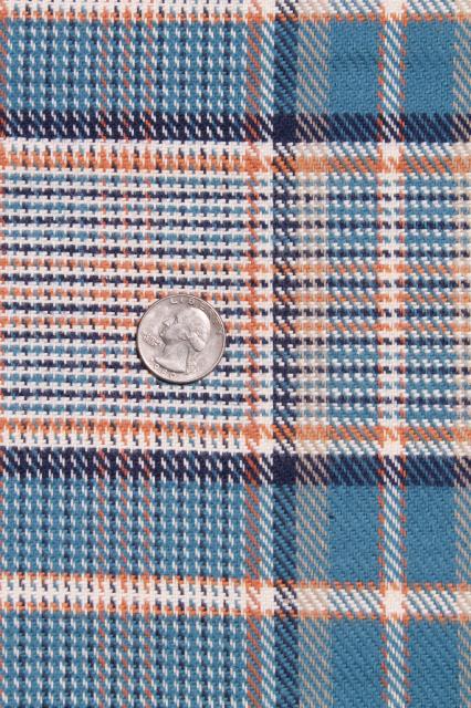 photo of brushed heavy flannel fabric, winter weight warm work shirt material, cotton blend plaid #2