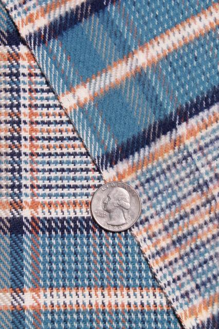 photo of brushed heavy flannel fabric, winter weight warm work shirt material, cotton blend plaid #3