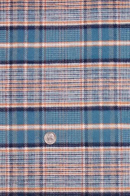 photo of brushed heavy flannel fabric, winter weight warm work shirt material, cotton blend plaid #4