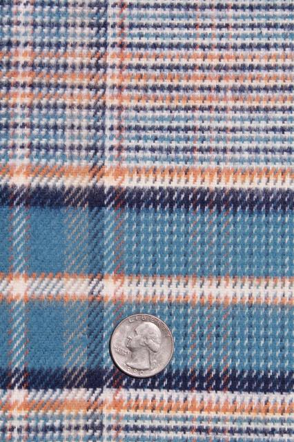 photo of brushed heavy flannel fabric, winter weight warm work shirt material, cotton blend plaid #5