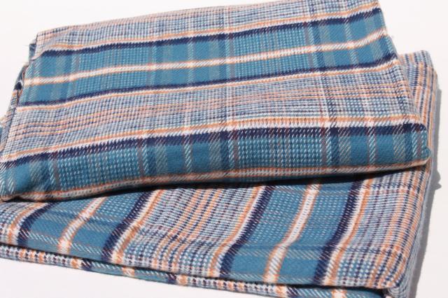 photo of brushed heavy flannel fabric, winter weight warm work shirt material, cotton blend plaid #6