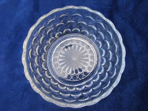 photo of bubble pattern crystal depression glass berry or fruit bowls, vintage Hocking #2
