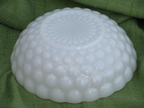 photo of bubble pattern milk glass salad / serving bowl, vintage Anchor Hocking #2