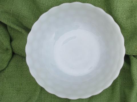 photo of bubble pattern milk glass salad / serving bowl, vintage Anchor Hocking #3